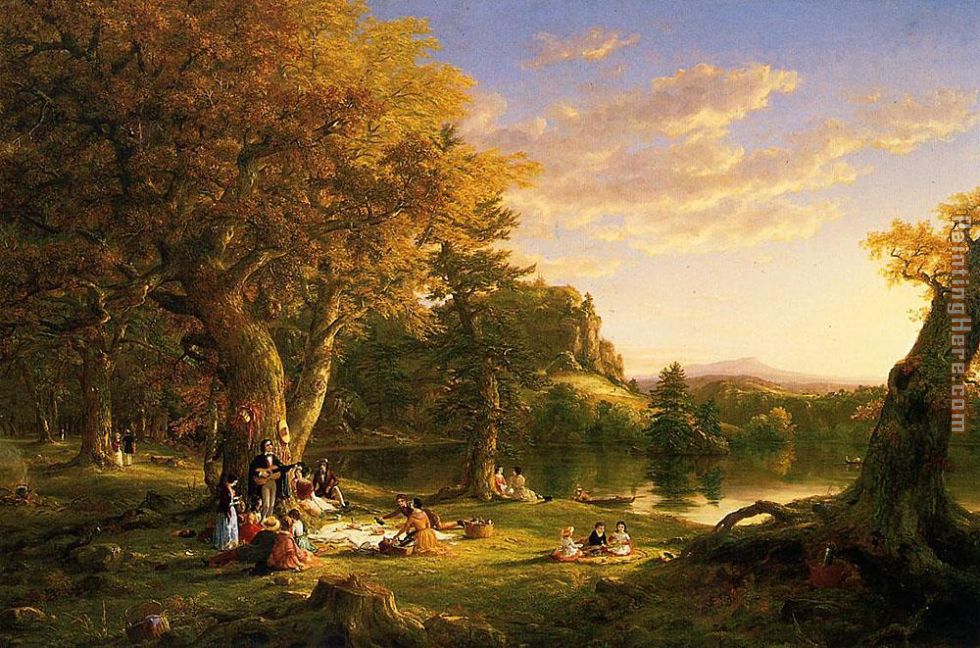 The Picnic painting - Thomas Cole The Picnic art painting